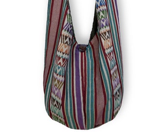 Sac Tribal Hobo, Sac hippie Crossbody recyclé avec imprimé africain et look vintage, Sac à bandoulière ethnique, sac végétalien, sac à main autochtone