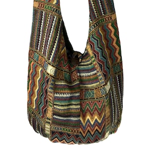 Borsa a tracolla Hippie - Stile sud-occidentale, Colori tono terra, Borsa a tracolla tribale etnica - Vegan, Borsa a tracolla Hobo, Borsa a tracolla Boho