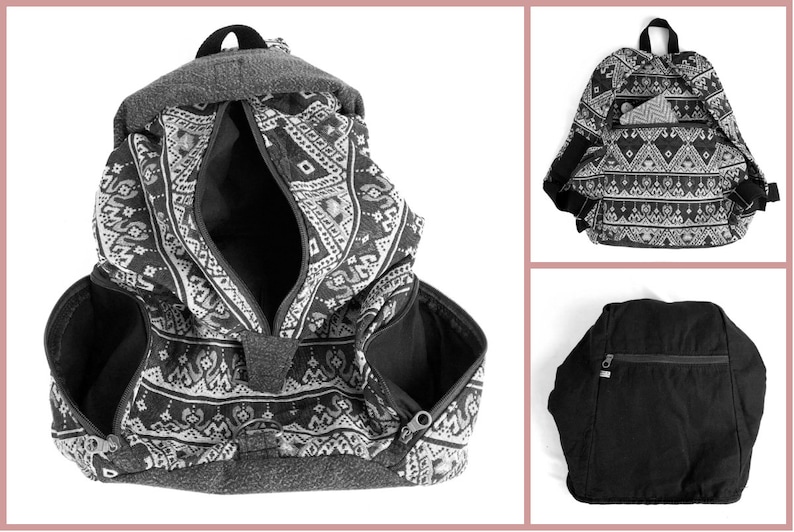 Rucksack Vintage Style Aztec Festival backpack Unisex, triangle shape Cute Backpack Hippie Hipster Boys and Girls backpack
