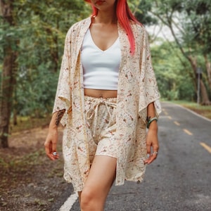 Boho Kimono with Floral Print for Women - Versatile Swimsuit Cover-Up and Boho Summer Outfit, Oversized, Plus size, Gifts for Her