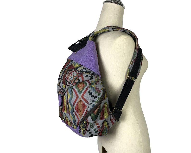 Rucksack Vintage Style Aztec Festival backpack Unisex, triangle shape Cute Backpack Hippie Hipster Boys and Girls backpack