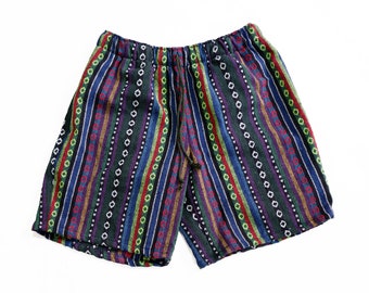 Ethnic-Inspired Striped Gheri Shorts - Comfort Fit with Dual Pockets
