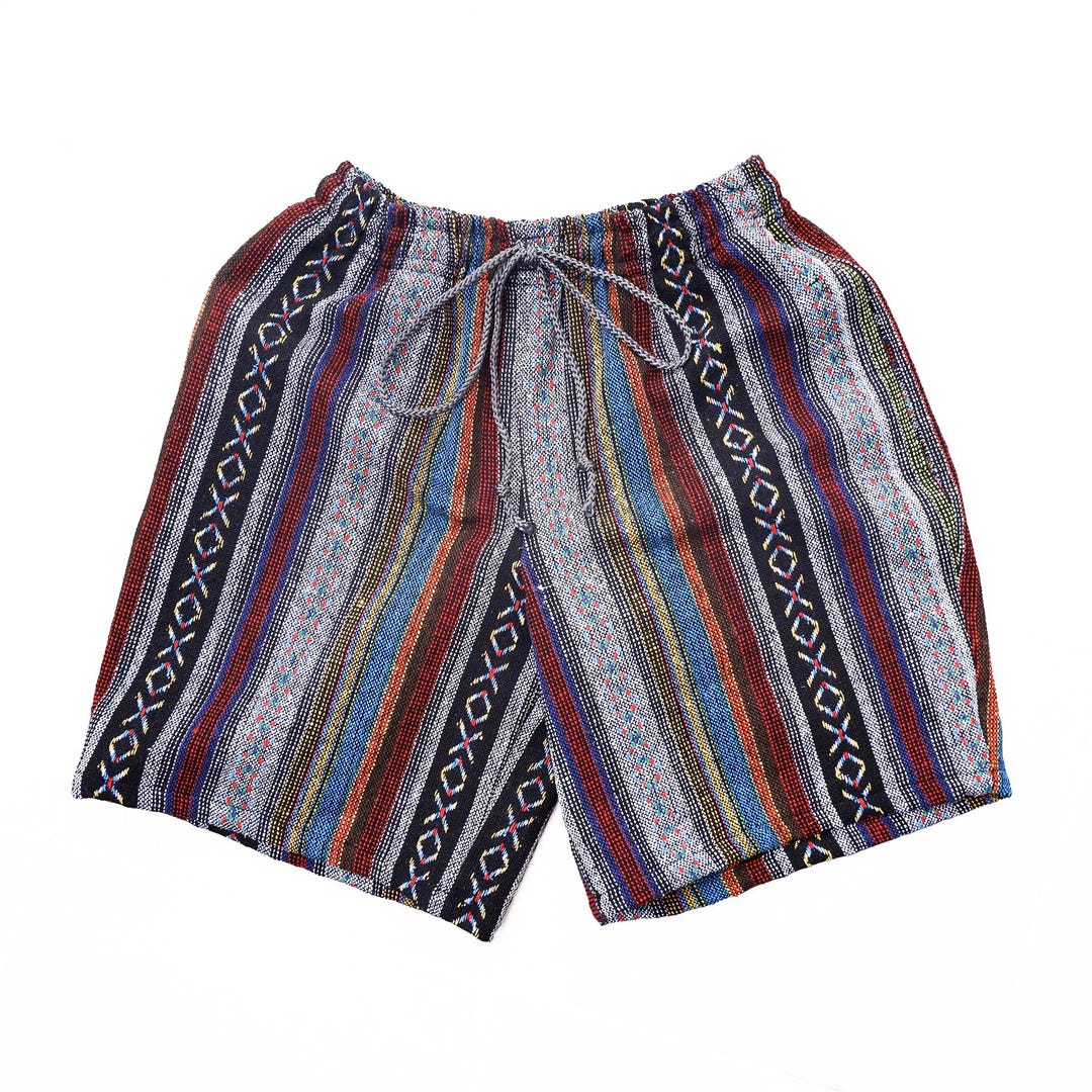 Plus Tribal Print Frill Waist Belted Shorts
