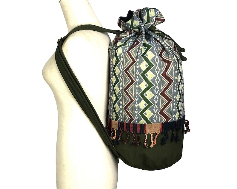 Cute Purse Backpack Tribal Aztec Sport gym bag Adventure Weekender Bag Boho Beach Barrel Bag Hippie Festival bag Handmade duffle bag