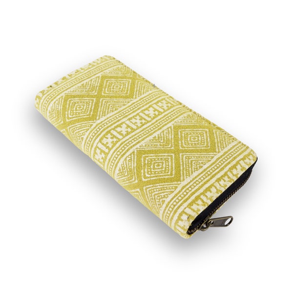 Yellow Tribal Wallet - Ethno style, Hipster Wallet Clutch, Awesome Aztec print Wallet Purse, Boho Bohemian Wallet, Vegan Frauen-Mappe