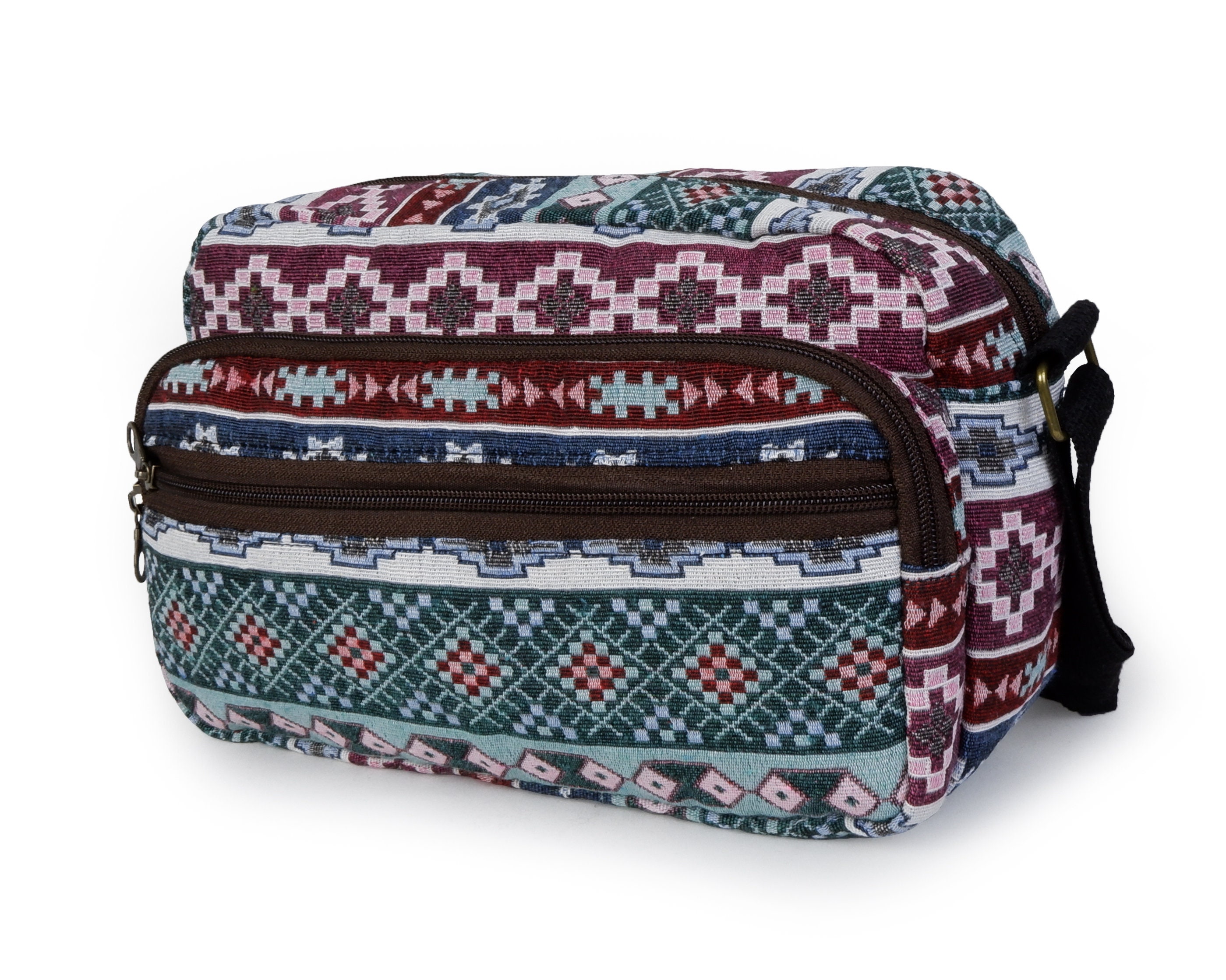 Beautiful Native Crossbody Bag - Aztec Pattern, Ladies Shoulder Bag made of Traditional Textile, Hippie bag - Tribal Woven fabric