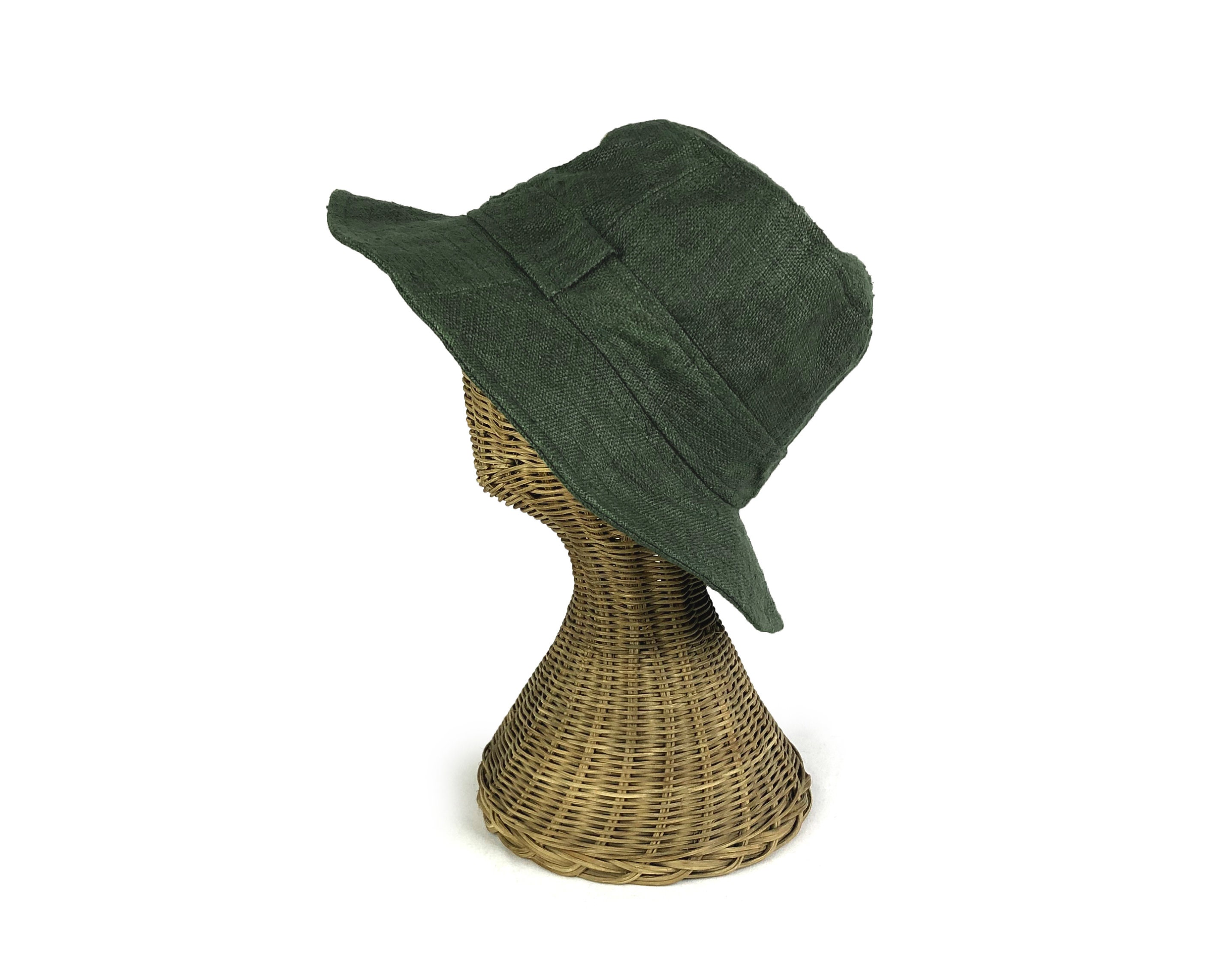Green Natural Hemp Bucket Hat Women's Beach hat Sun hat Etsy