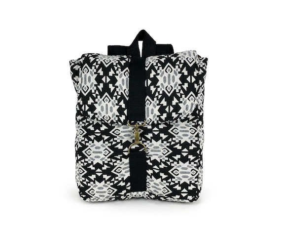 Small Aztec Pattern Backpack Purse Mini Aztec Tribal Print Pattern Adjustable Strap Cushioned  main image 3