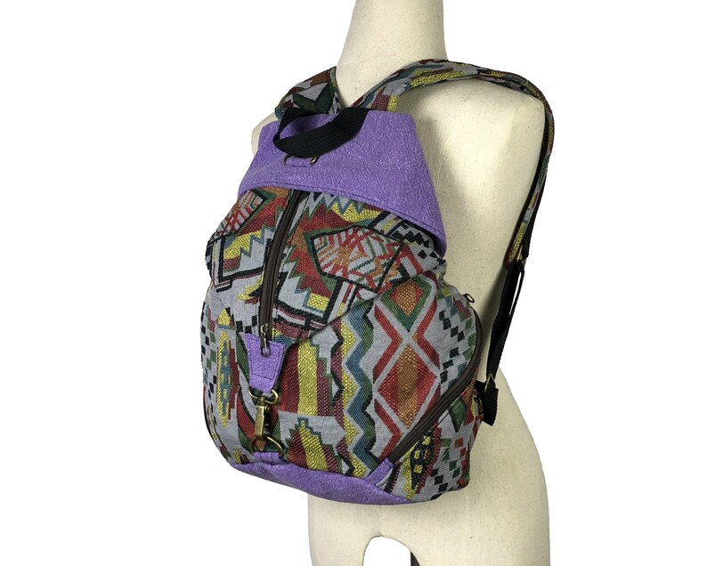 Rucksack Vintage Style Aztec Festival backpack Unisex, triangle shape Cute Backpack Hippie Hipster Boys and Girls backpack