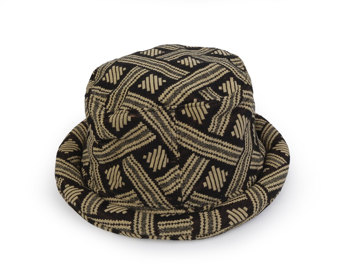 Brown Bucket Hat Retro Style Ethnic Woven Fabric Hat Pork Etsy UK