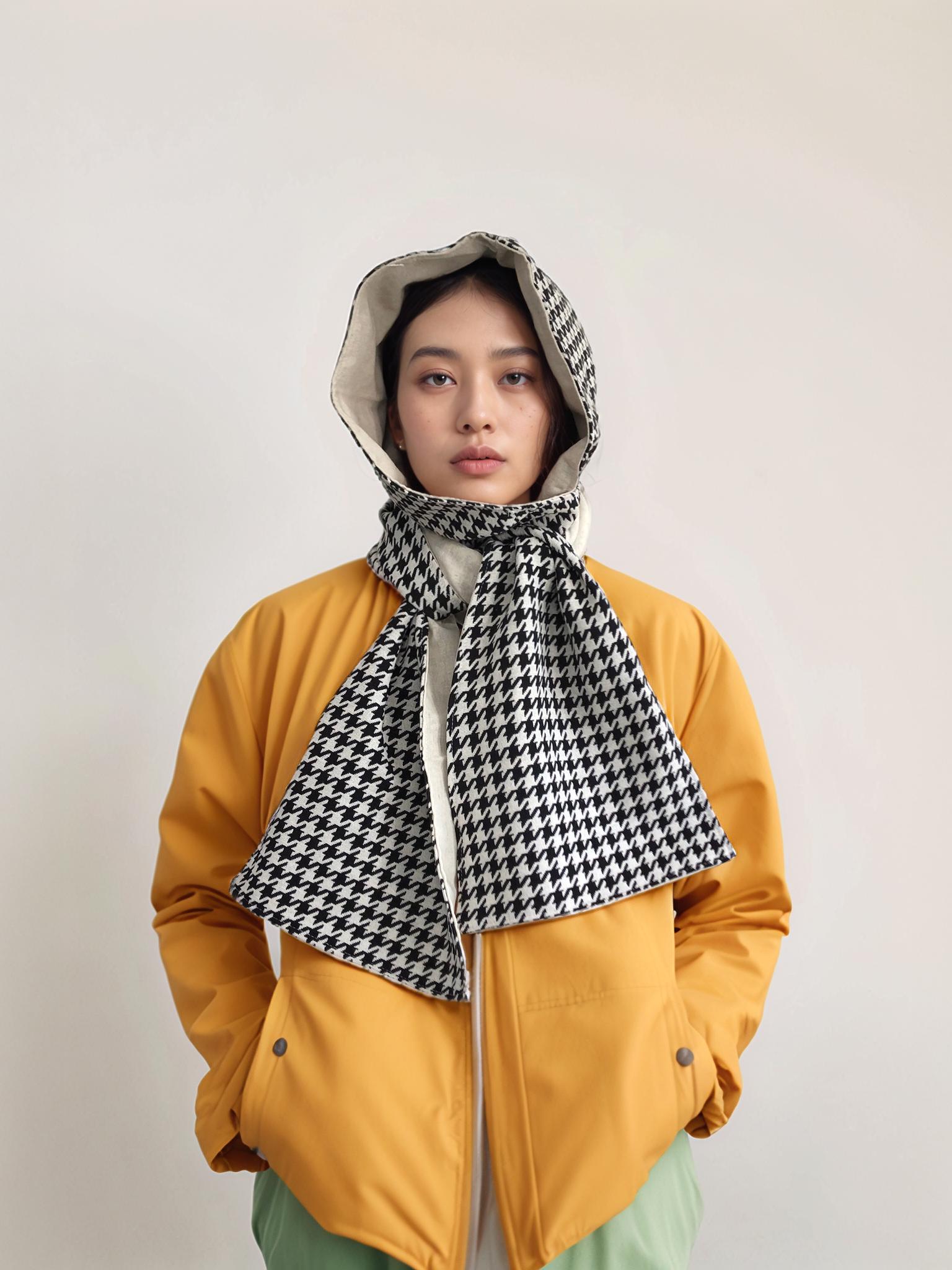 完売品！BOTT24aw HOUNDSTOOTH HOODED SCARF BOTT】24aw HOUNDSTOOTH HOODED SCARF - メルカリ