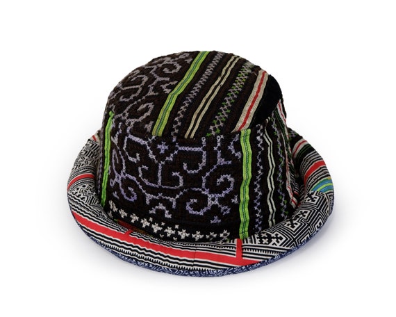 Mens Hippie Bucket Hat, Upcycled Bucket Hat Vintage Fabric, Funky
