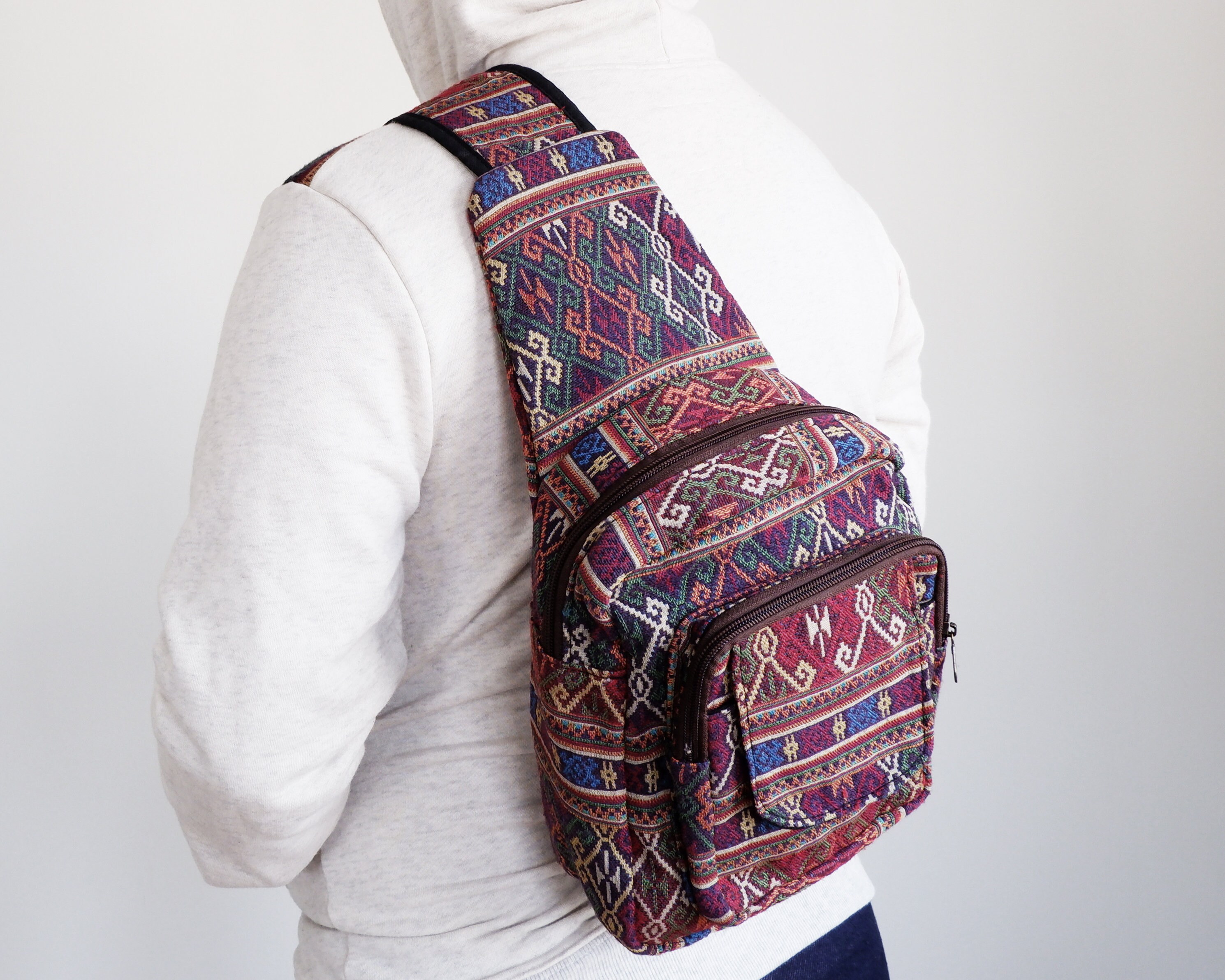 Festival Sling Backpack Ethnic Shoulder Sling Bag Unisex Etsy