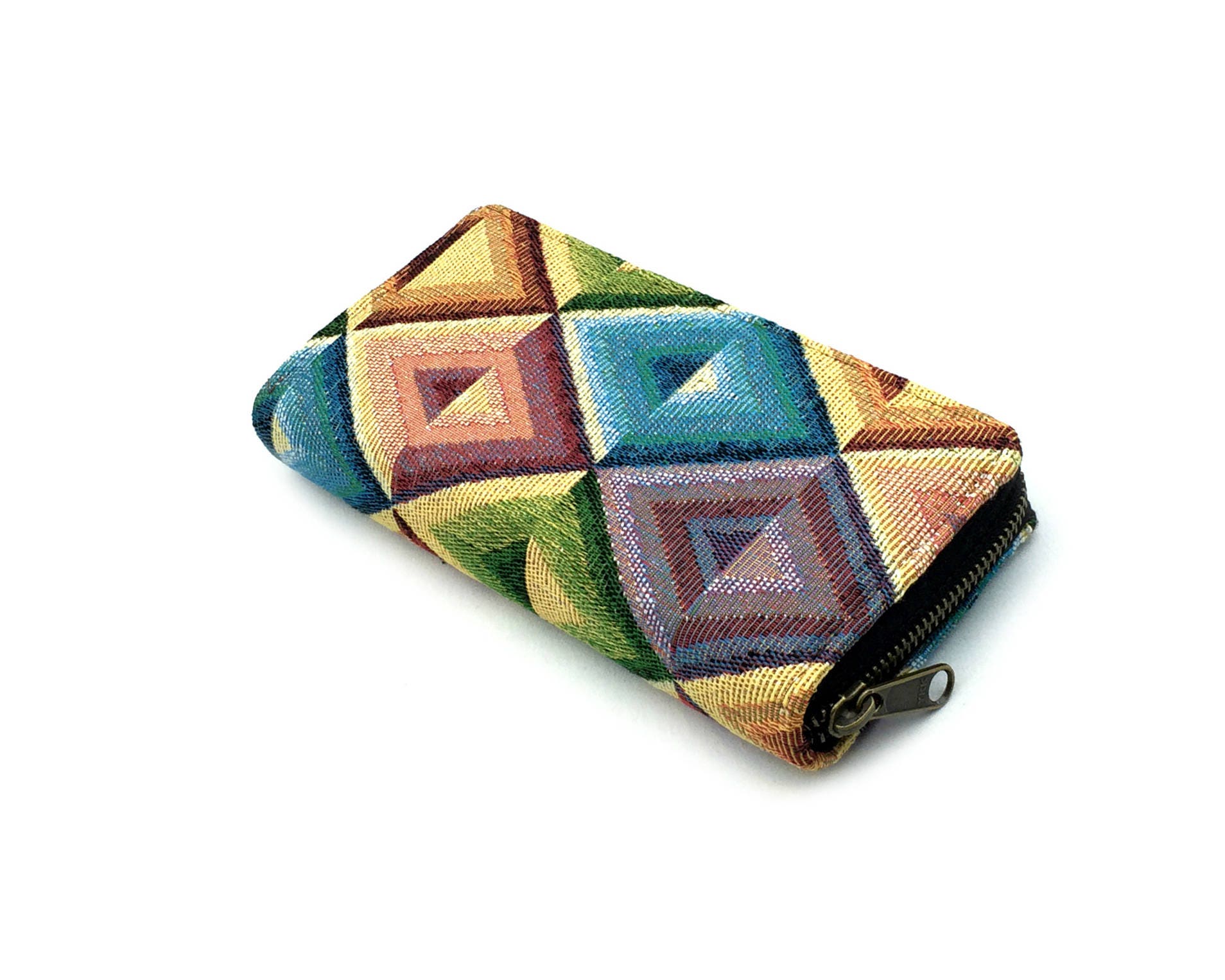 Handmade Vegan Wallet Colorful Zipper Wallet Long Wallet Etsy