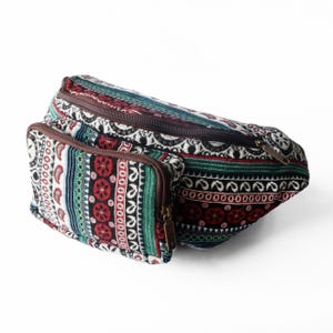 Bohemian Woven Fanny Pack, Adjustable Crossbody Bag for Travel & Festivals