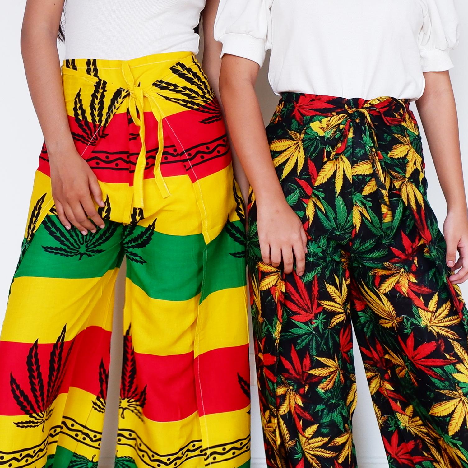 Rasta Wrap Pants: Vibrant Hippie Festival Rayon Trousers - Etsy