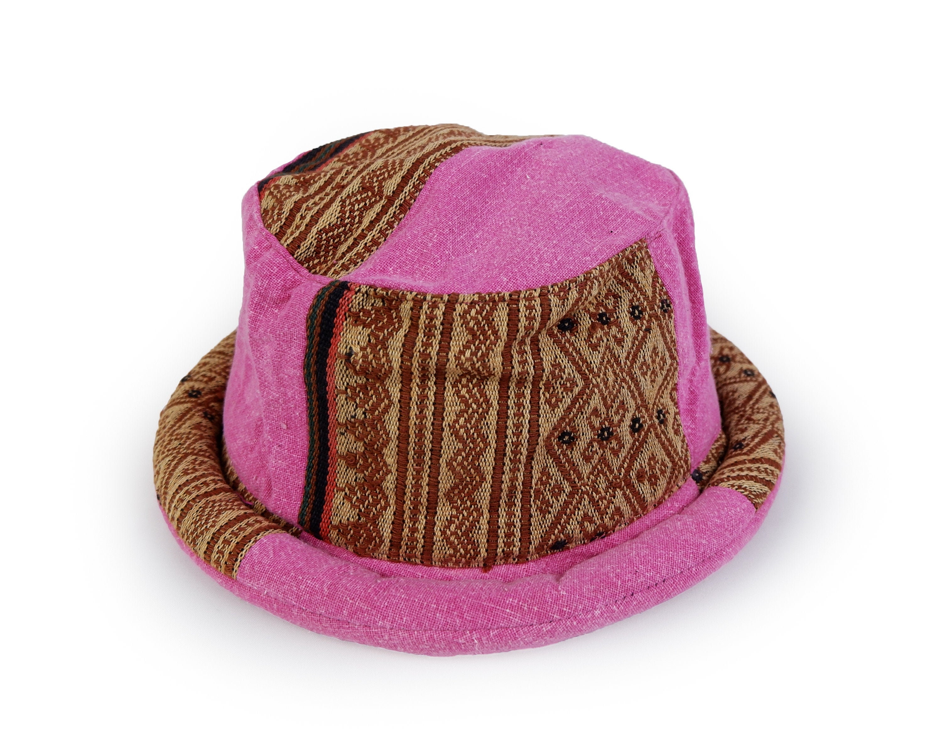 Dusty Pink Wide Flat Brim Fedora Boho Festival Hat Cottagecore Pork Pie Montique Men main image 4