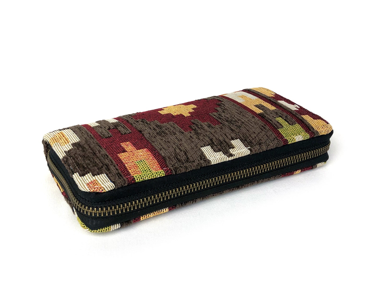 Native American Zippered Wallet Womens Long Wallet Clutch Etsy
