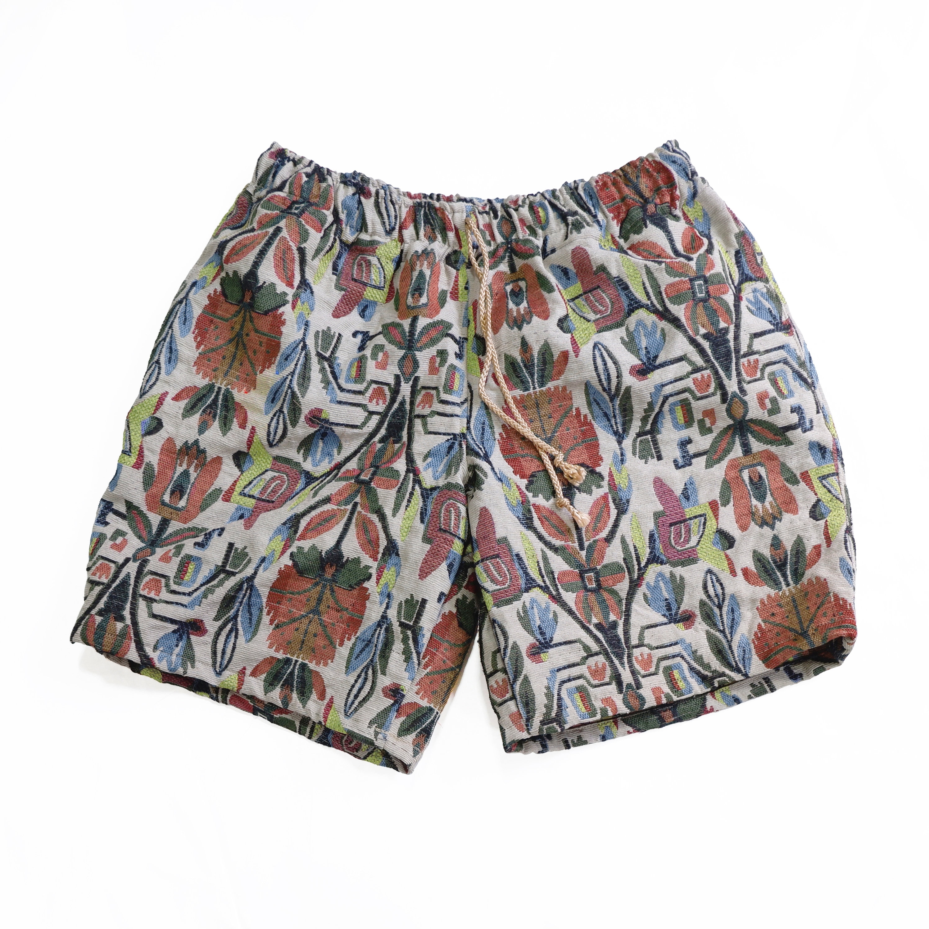 Vintage Tapestry Print Men's Shorts - Comfy Elastic & Drawstring Waist, S to 2XL