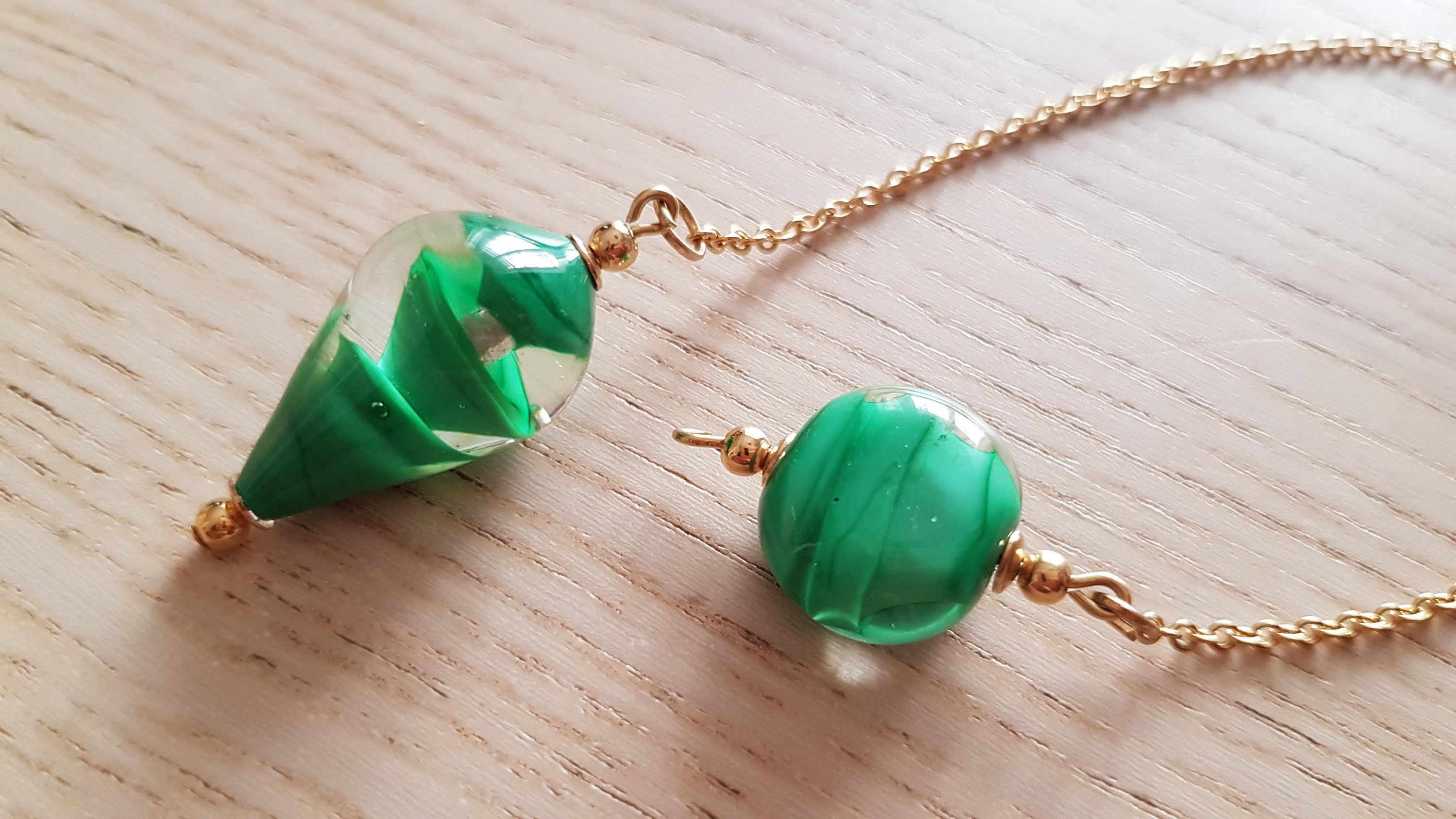 Emeraude Pendulum Handmadeglass Pendulum Pendulums Dowsing Divination