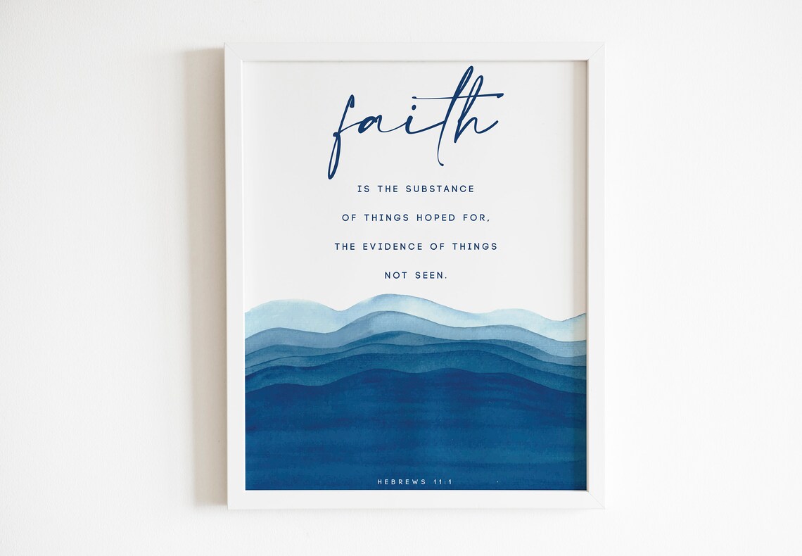Faith Poster Wall Art Scripture Digital Print Bible Verse