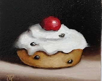 Little Belgian Bun Original still life  Oil Painting, by Jane Palmer Art Framed contemporary Realism artwork