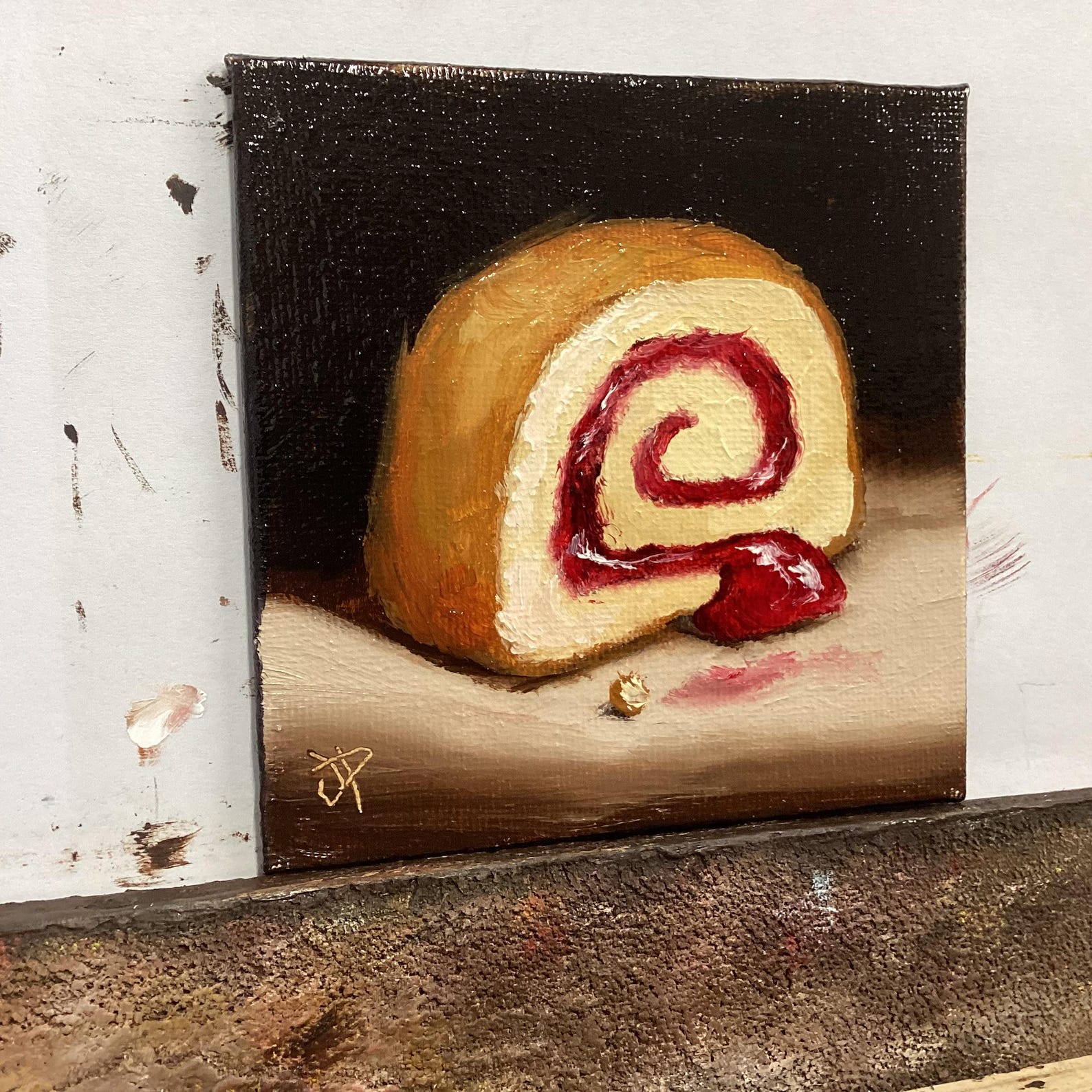 Little Jam Roly Poly Original Still Life Oil Painting, by Jane Palmer ...