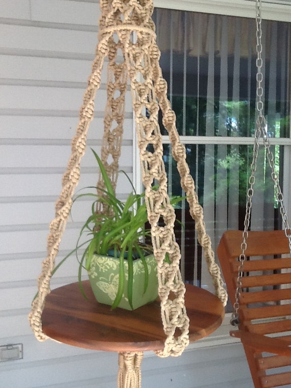 Macrame Hanging Table In Jute Or Off White Colored 6 Mm Poly