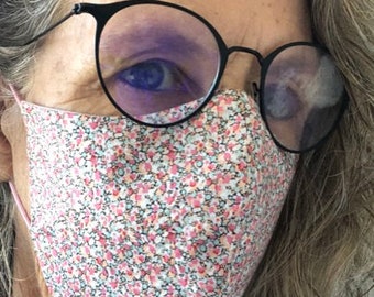 Same as Kate, Beautiful quality, fitted face mask, soft nose wire, sewn-in filter, washable, breathable, flattering, Kate Middleton