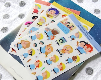Fire Emblem Three Houses Kindergarten! Clear Kiss Cut Sticker Sheet: Blue Lions/ Black Eagles/ Golden Deer