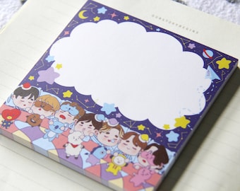 BTS Nap Time! 4x4in. Memo Pad/ Note Pad