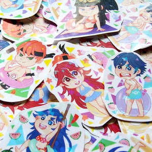 Fire Emblem Awakening Stickers - Summer Beach DLC Holographic Stickers of Chrom/Lucina/Gaius/Inigo/Cordelia/Tharja