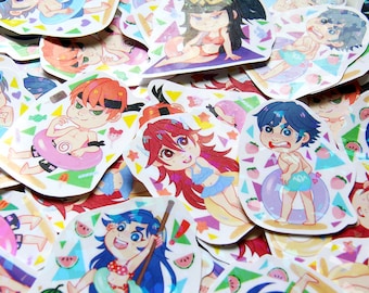 Fire Emblem Awakening Stickers - Summer Beach DLC Holographic Stickers of Chrom/Lucina/Gaius/Inigo/Cordelia/Tharja