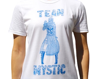 Pokemon Go Team Mystic Blanche Screen Printed Unisex T-shirt (S-XL)