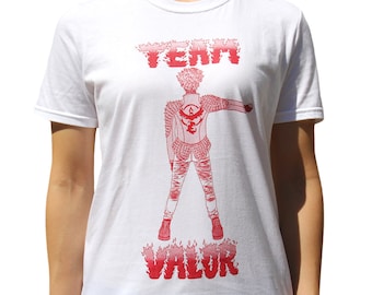Pokemon Go Team Valor Candela Screen Printed Unisex T-shirt (S-XL)