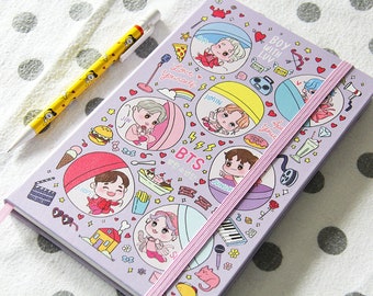 BTS Boy With Luv! Leather Notebook / Sketchbook 2.0: Dotted Paper / 190 Pages