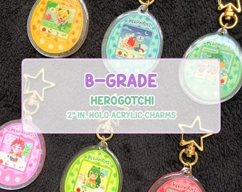 B-GRADE// Herogotchi Holo Sparkly Acrylic 2in. Charms