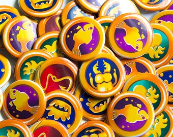 1.5 Inch Animal Crossing New Leaf / Wild World / New Horizons / Pocket Camp Badges Buttons - 5 Button Set