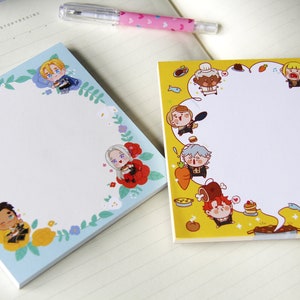 Fire Emblem Three Houses Floral and Blue Lions Cooking Crew! 4x4 in. Memo Pad/ Note Pad