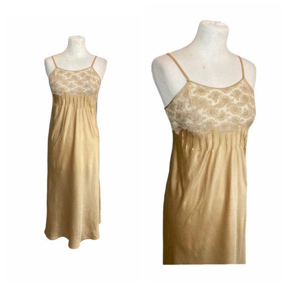 60s Lace And Silk Satin Slip - XS