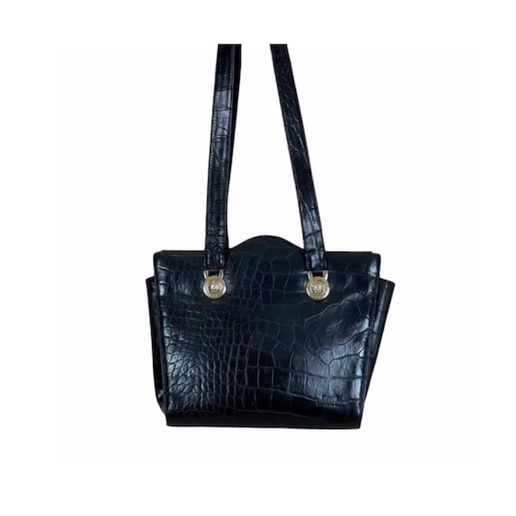VERSACE - 90s Gianni Versace Black Leather Bag