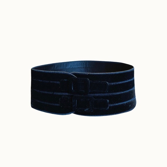GIORGIO ARMANI - 90s Black Velvet and Leather Wide