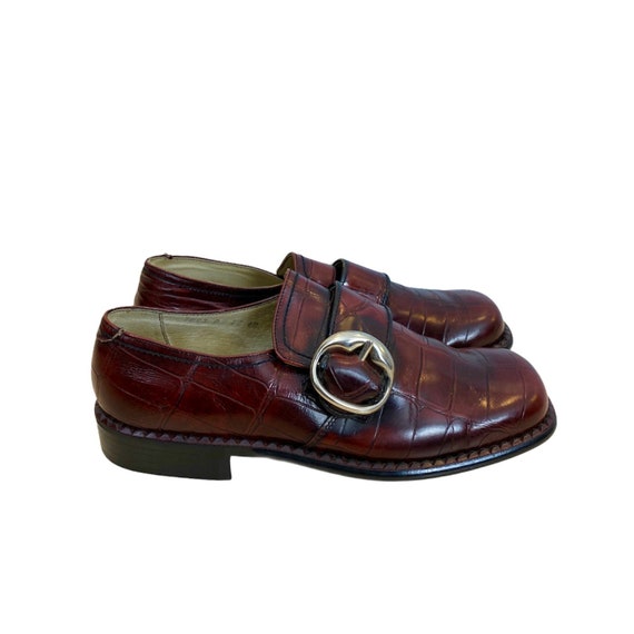 60/70s Burgundy Leather Moccasins - 40 EU