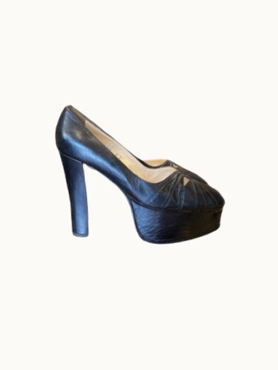 60s/70s Leather Platform Pumps - EU 37