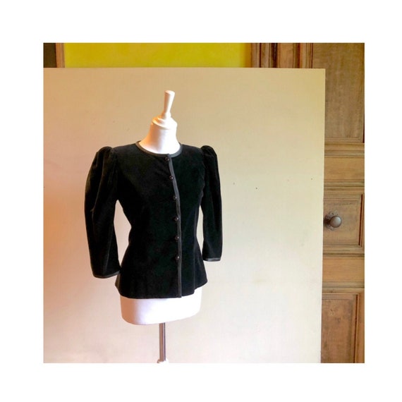 SAINT LAURENT - 80s Saint Laurent Silk Velvet Blou