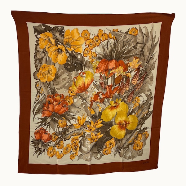 GUCCI - 80s Flowers Silk Scarf