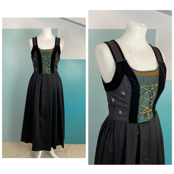 70s Tyrolean Wool and Cotton Dress - Size S