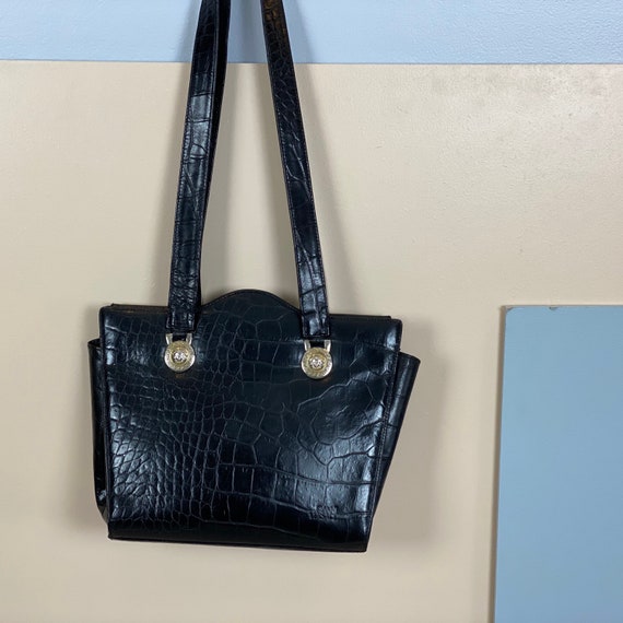 VERSACE - 90s Gianni Versace Black Leather Bag