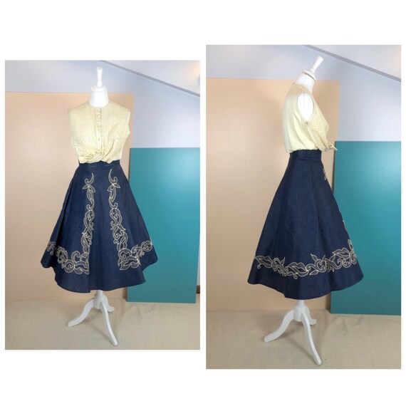 50s Tailored Raffia Full Skirt - Size XS