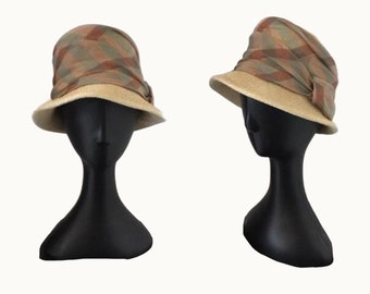 60s Raffia and Organza Silk Bucket Hat